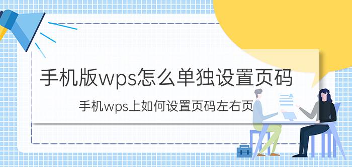 手机版wps怎么单独设置页码 手机wps上如何设置页码左右页